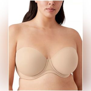 WACOAL Red Carpet Full Figure Underwire Strapless Bra 854119, 34DDD,  nude